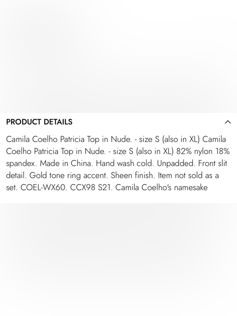 Camila Coelho Patricia Nude One-Shoulder Ring Bikini top Size Small - Picture 9 of 9